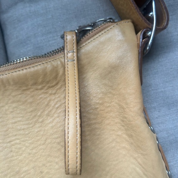 Vintage Coach RARE pebbled leather hobo bag double strap 9350 mustard y2k retro - Picture 8 of 13